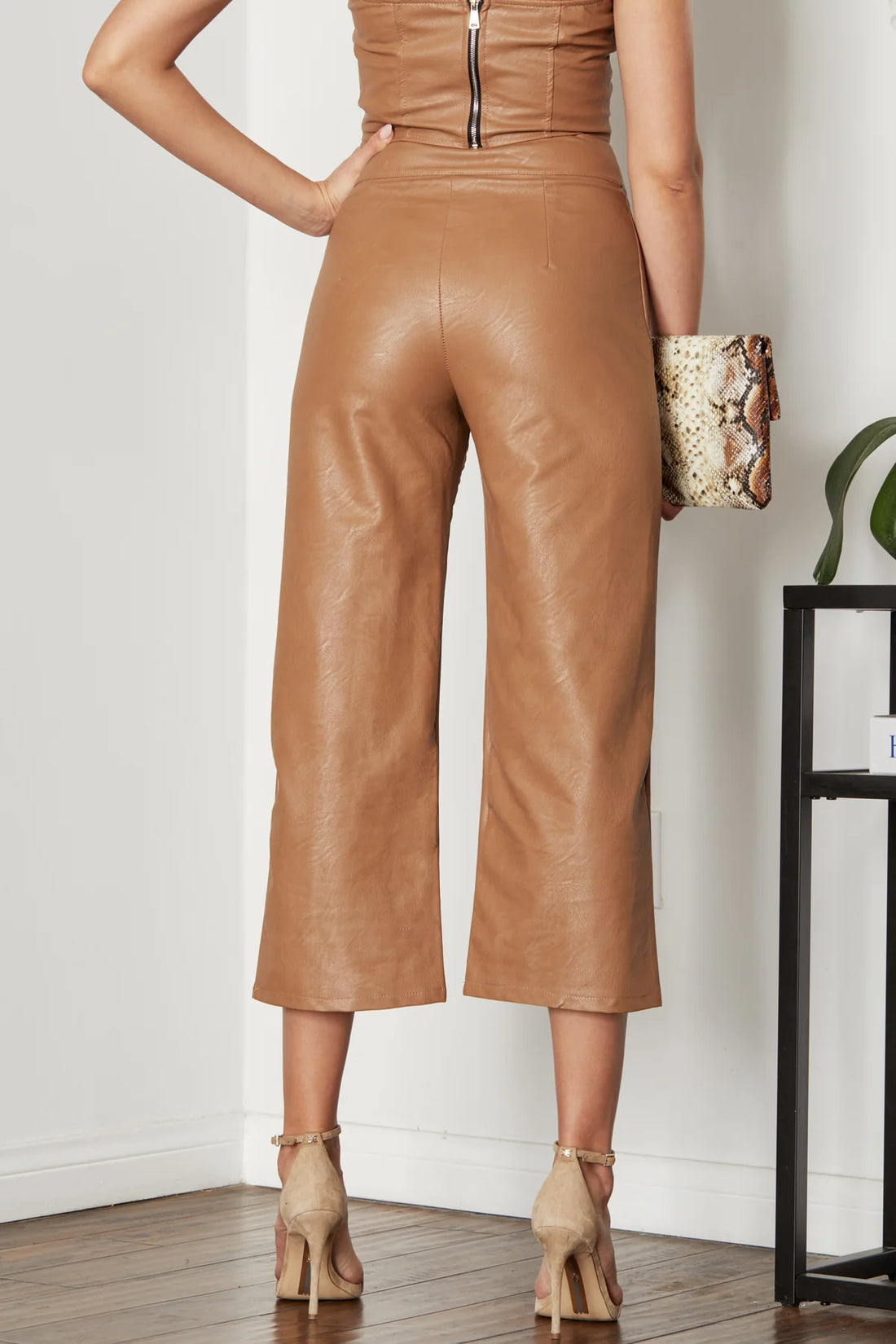 The Faux Leather Crop Pant