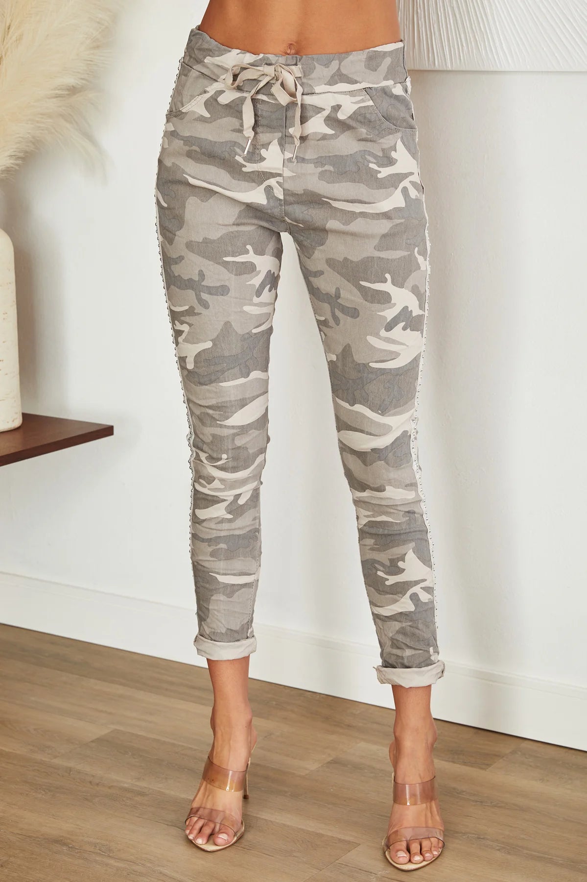 The Side Studded Camo Jogger