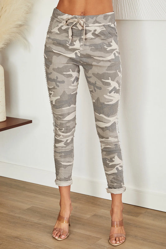 The Side Studded Camo Jogger