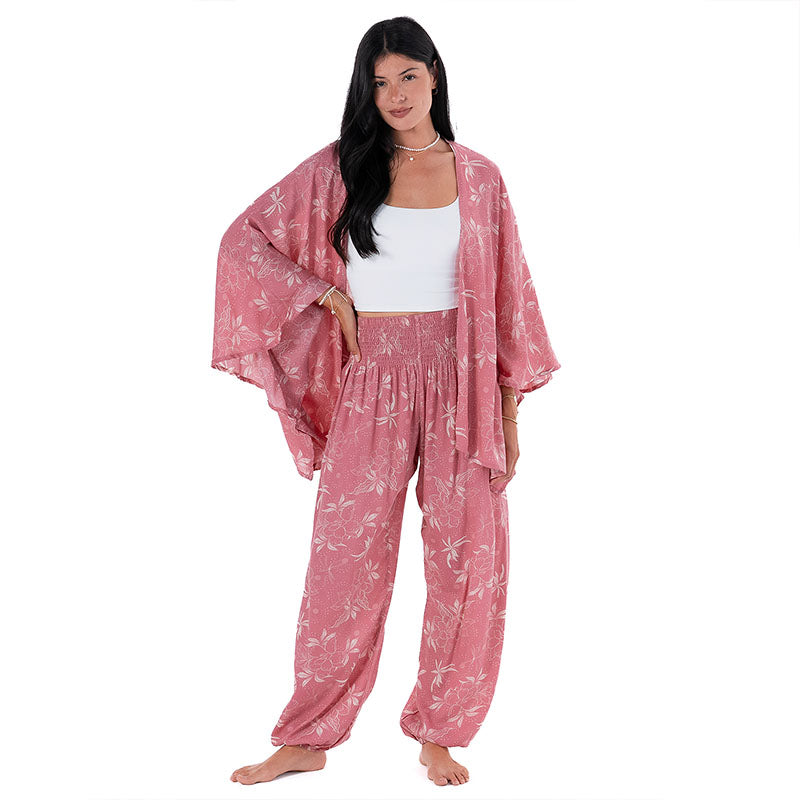 Coral Bloom Harem Pants