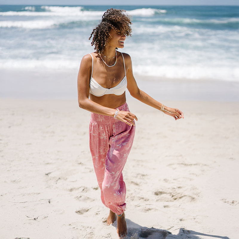 Coral Bloom Harem Pants