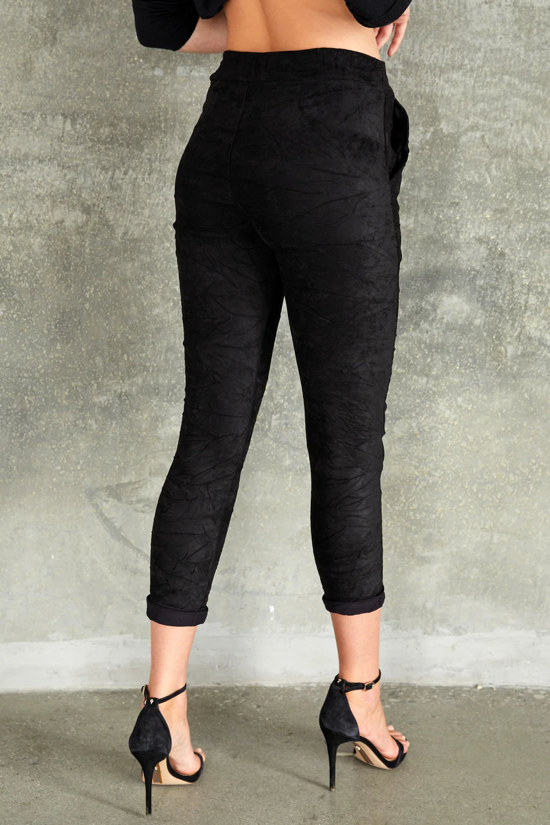 The Faux Suede Crinkle Joggers