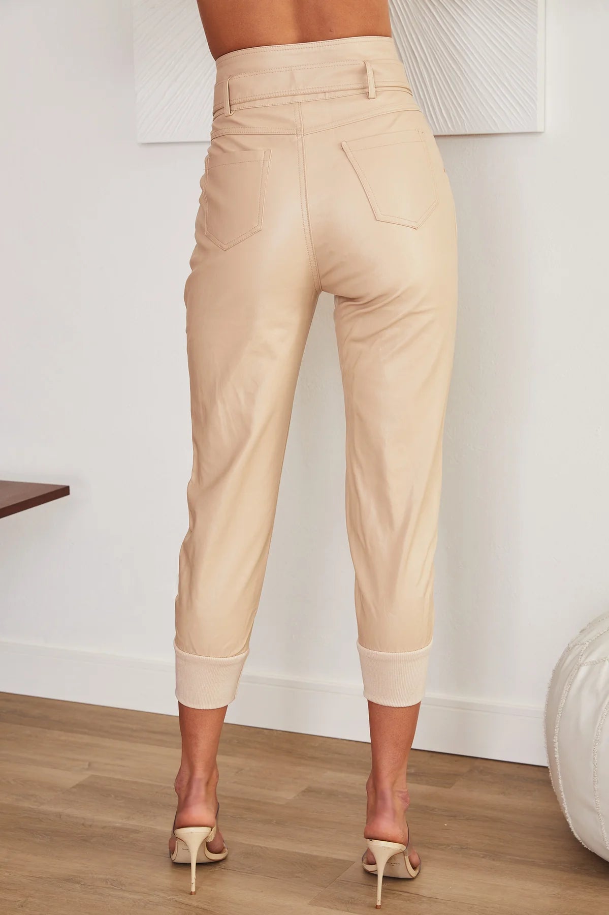 The Faux Leather Paper Bag Pant w/Belt