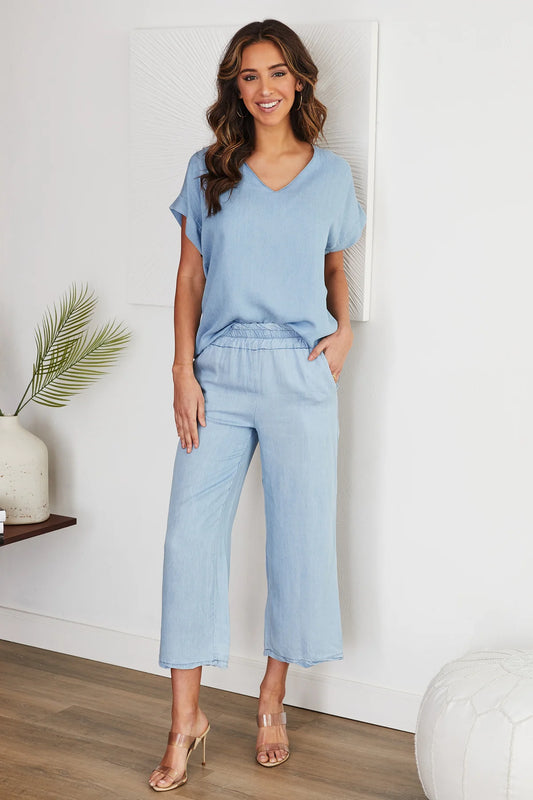 The Chambray Wide Leg Pant