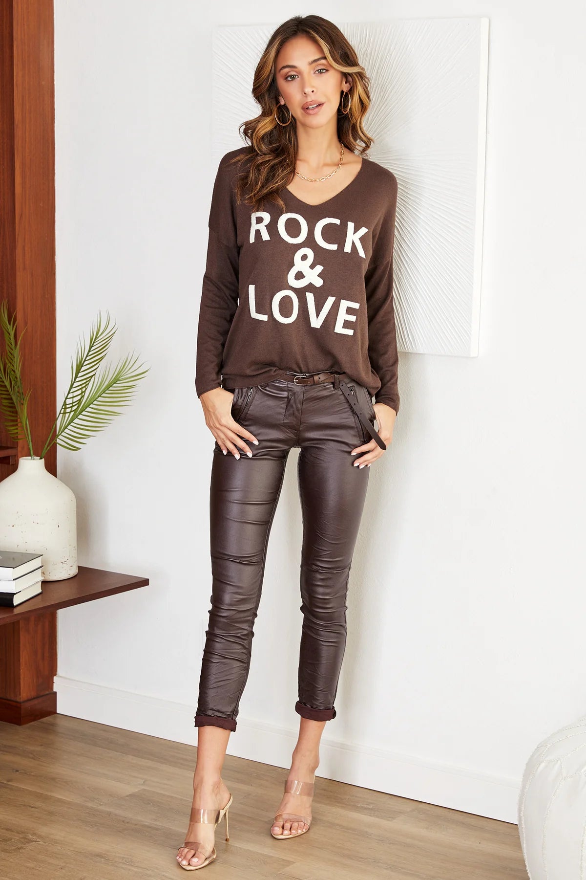 The Coated Belted Pants